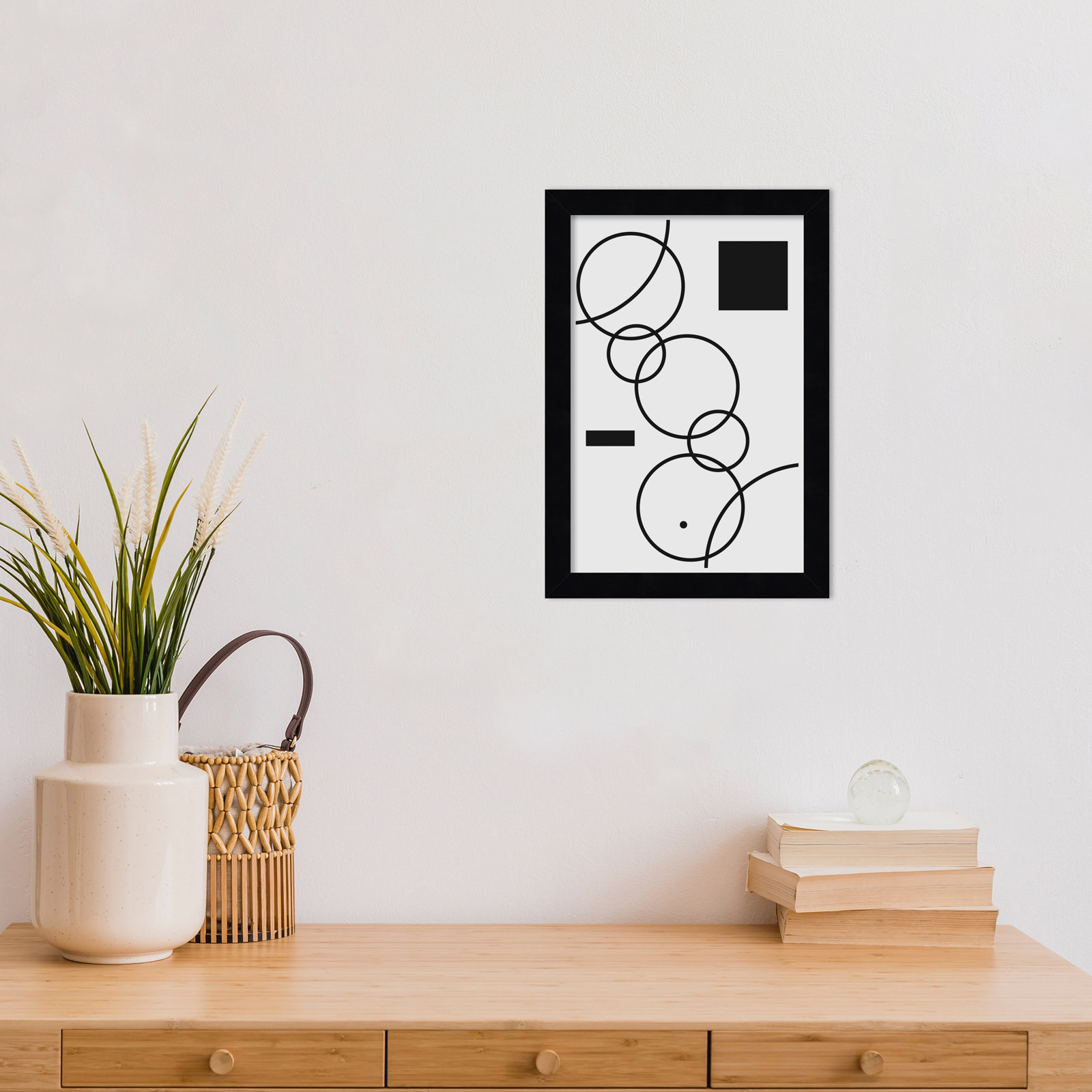 Minimal Shapes No 1 by Jay Stanley, Black, 13" H x 9" W x 1" D