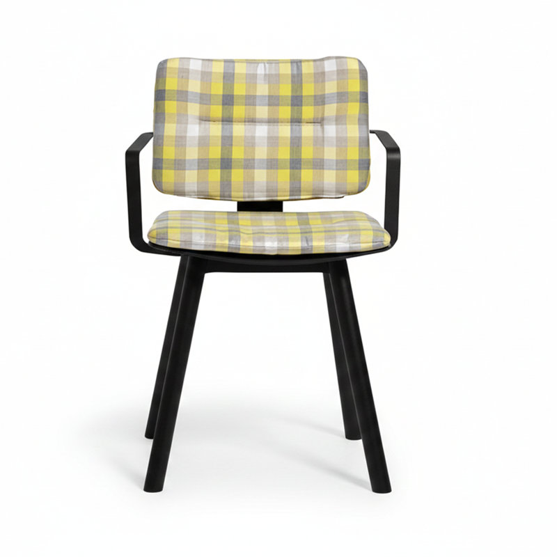 Coco Outdoor Dining Armchair, White/Faux Teak,  Canvas Natural