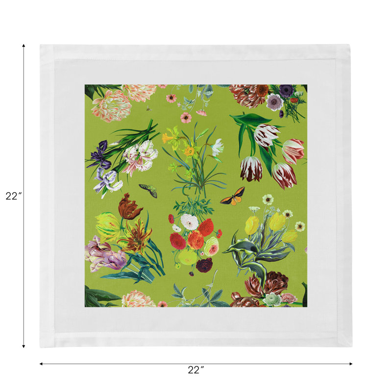 Flora Fauna Cotton Sateen Dinner Napkins, Fontana
