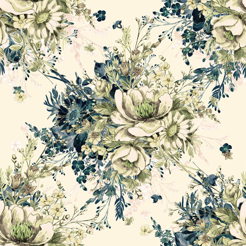 Panneau de papier peint adhésif floral Bouquet floral L 18,75 pi x l 25 po