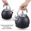 Creative Home 2.5 Quarts Stainless Steel Whistling Stovetop Tea Kettle