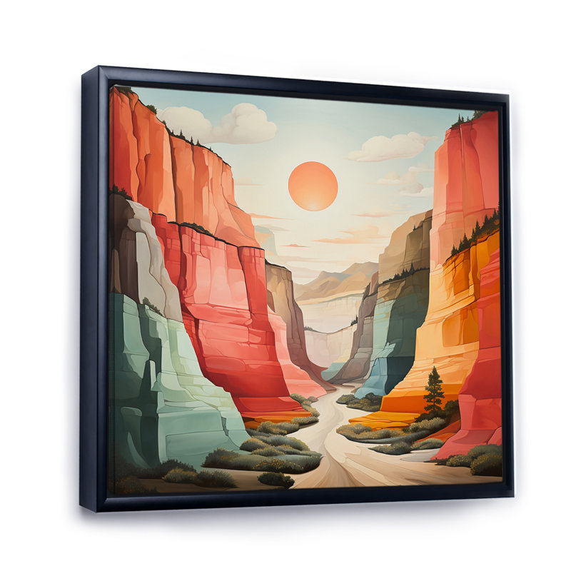 Canyon majestueux Palette III, Cadre flottant noir, H 30 po x l 30 po x P 1 po