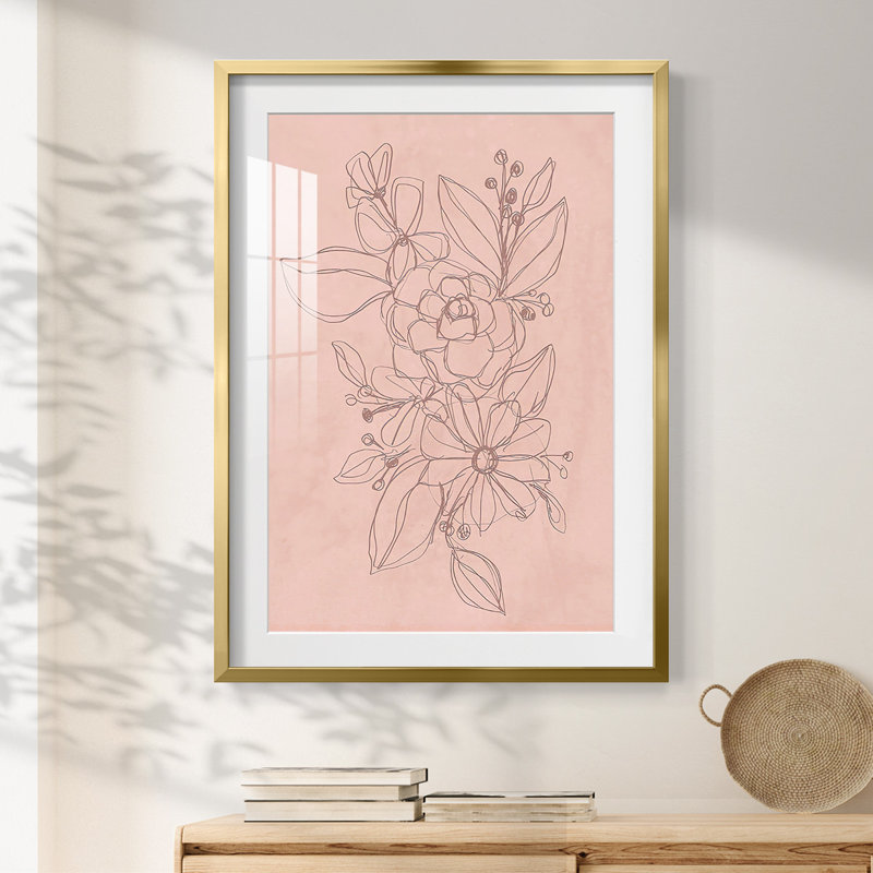 Charcoal Remnants I - Toile tendue avec châssis, H 28,5 po x l 20,5 po, Doré