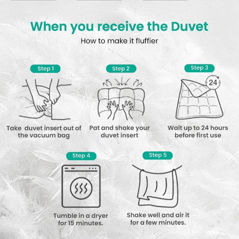 Édredon en duvet toutes saisons / housse de couette en duvet avec housse en mélange de coton doux, très grand, Très grand