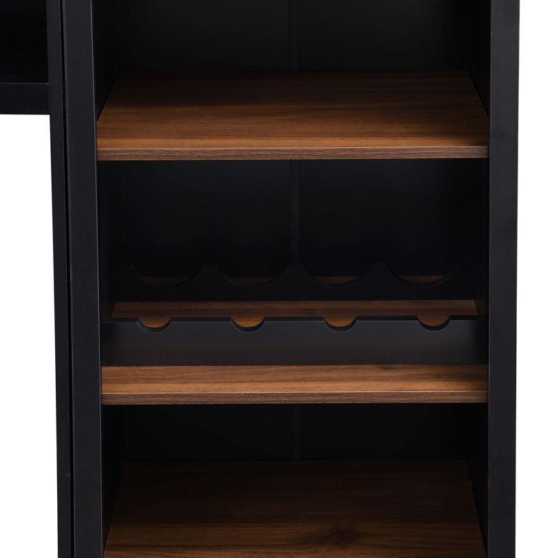 Black Walnut 4-Piece Entertainment Wall Unit with Bookshelves