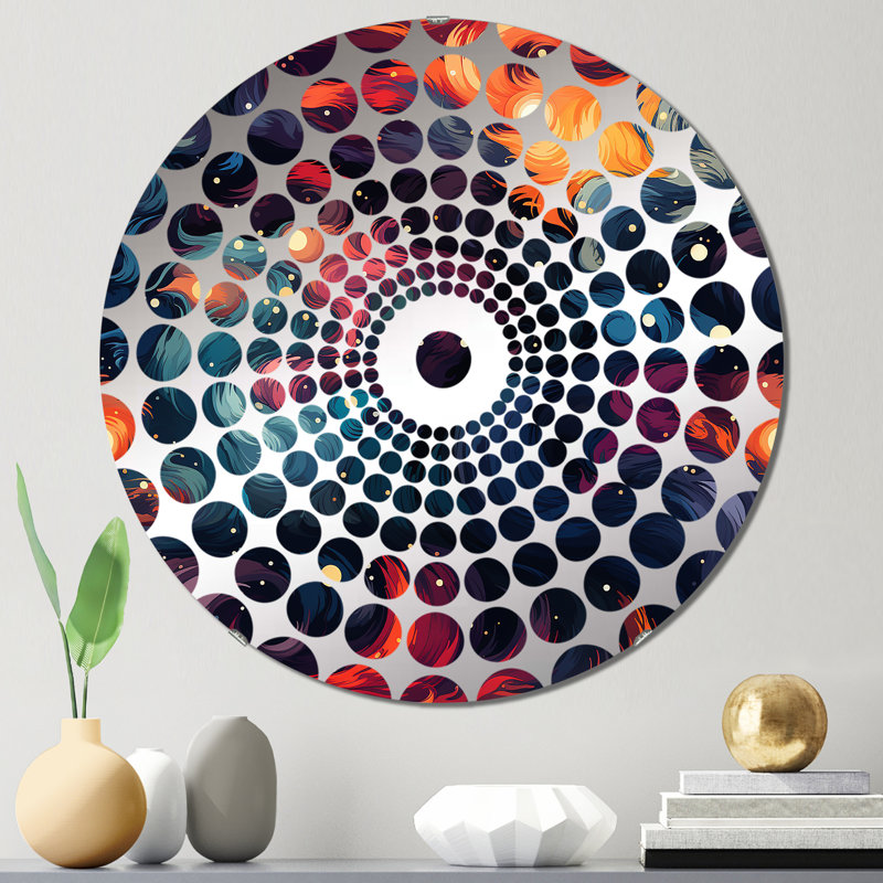 Celestial Concealment Swell - Concentric Circles Decorative Mirror, 23.6" x 23.6"