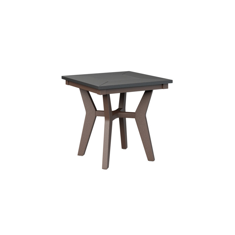Mayhew Outdoor Square Side Table, Black, Chocolate Brown