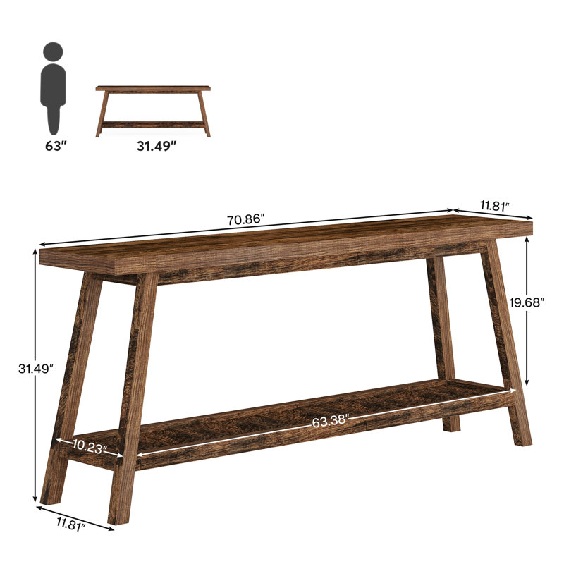 Nunamaker 70.9'' Console Table, Brown