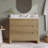 Oslo 42" Single Bathroom Vanity In Varnished Oak With White Quartz Countertop-122781253