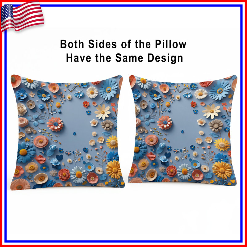 Coussin Floral, 26 x 26 inches