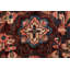 Tapis décoratif en laine de conception unique noué à la main bleu marine/orange/brun 3 pi 11 po x 6 pi 4 po