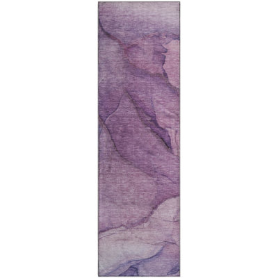 Premium Machine Washable Cerrito AMF607 Purple Rug
