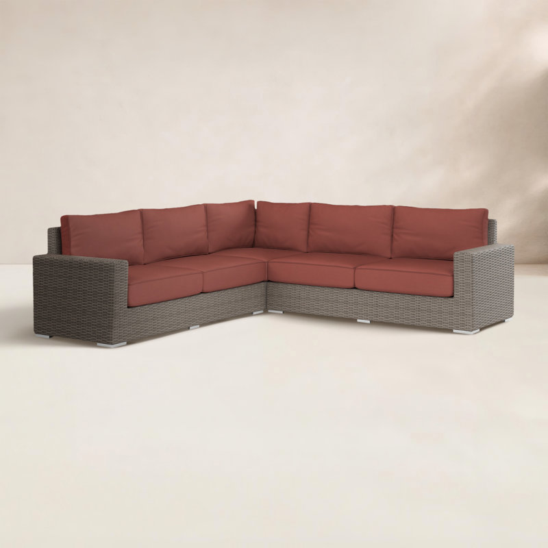 Coronado 106.50'' Wide L-Shaped Patio Sectional with Sunbrella® Cushions, Canvas Henna Sunbrella® Canvas