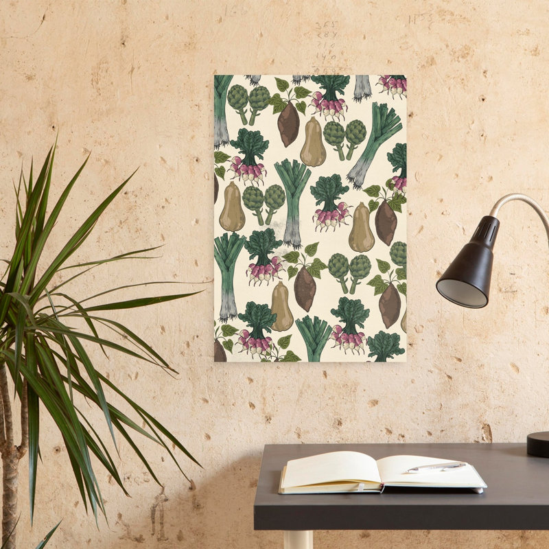 Jardin, légumes frais, paysage rustique biologique, art mural, H 24 po x l 16 po