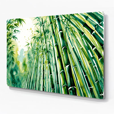 Art mural hawaïen en bambou vert