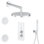 LineaBox Vertical Round 3-Way Diverter Shower System with 8-Inch Rain Shower Head, Two Body Sprays and Wall Mounted Hand Shower, Valve Included