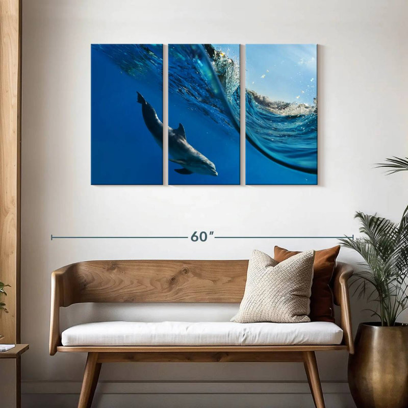 Dolphin Under The Wave, 28" H x 45" W