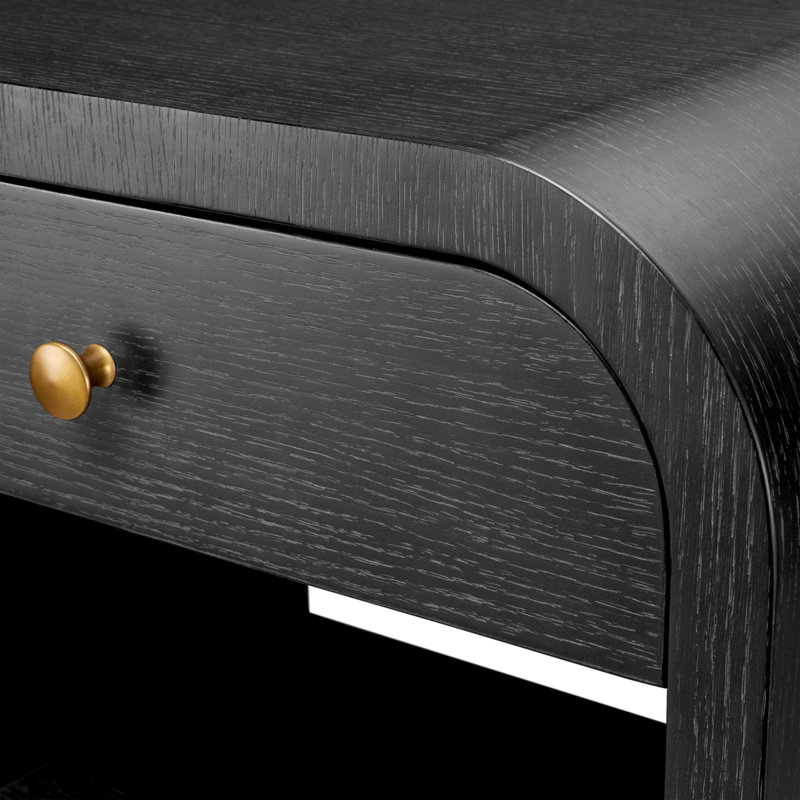 Nightstand Rhodes Oak Veneer, Charcoal Oak