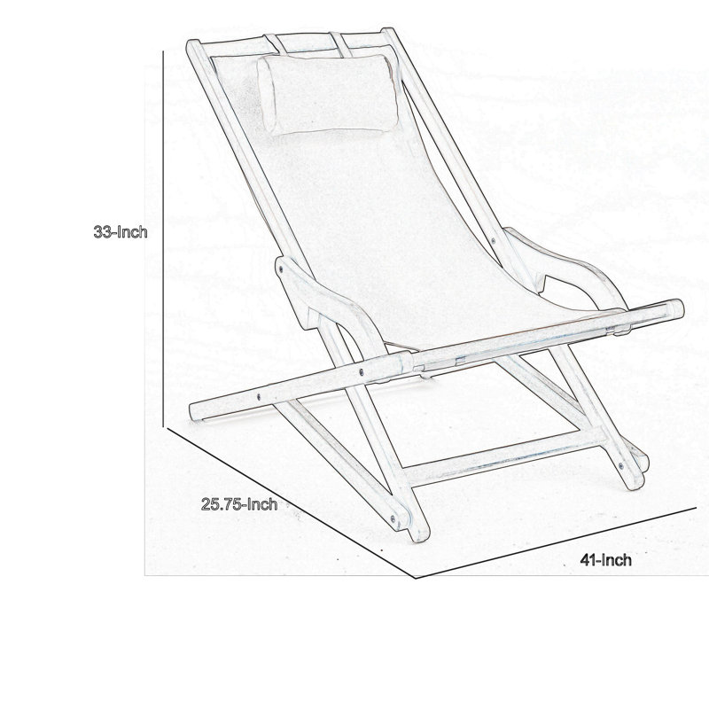Ensemble de 2 chaises portatives Mikki, polyester, bois, Taupe, Gris
