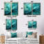 Chrissi Turquoise Tranquility V - ensemble de 2 reproductions d'art moderne sur toile-114714646-114714644-114714643