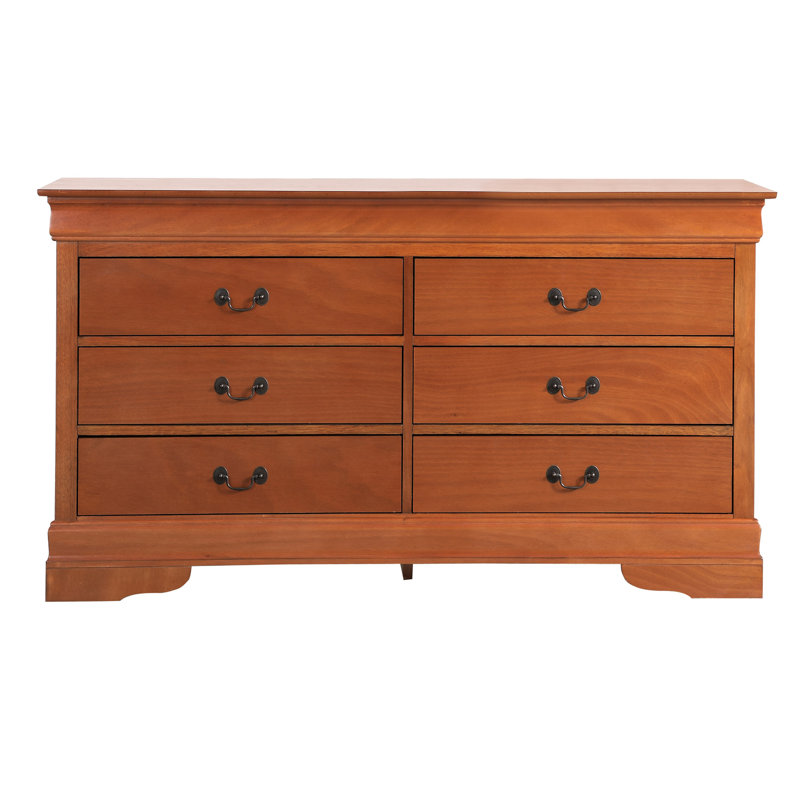 Commode de chambre à coucher de style traditionnel - G3160-d Chêne avec quincaillerie en métal robuste en chêne, élément décoratif, bases, moulures courbées, tiroirs à queue d'aronde, guides pour une route sécuritaire