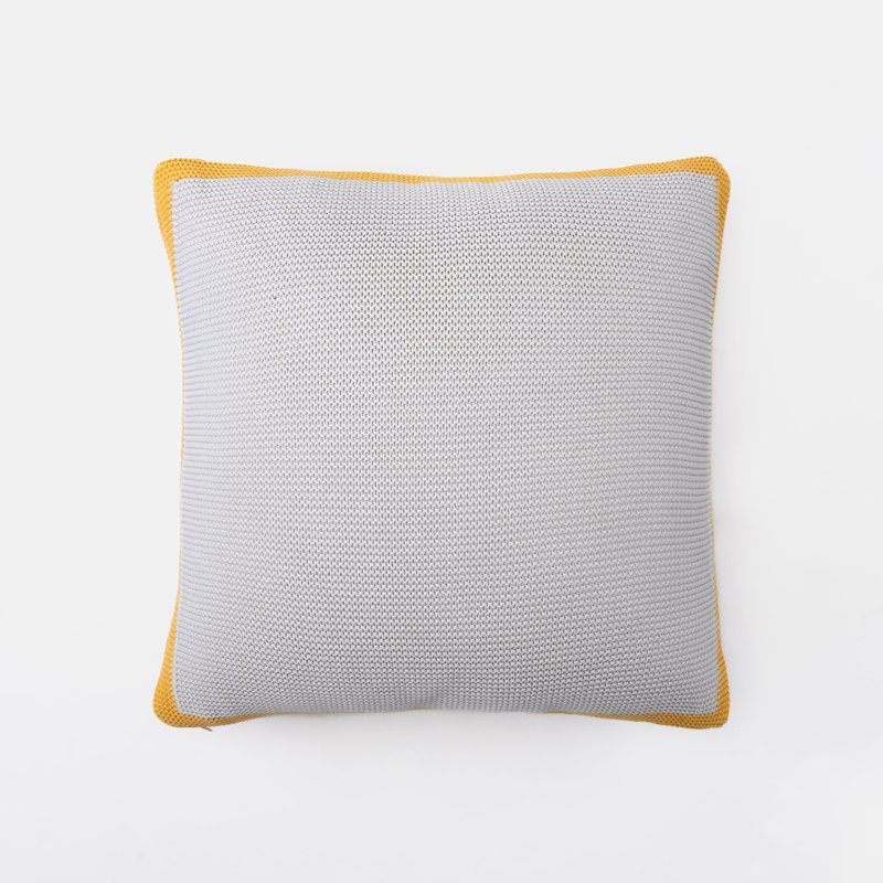 Barbara Square Pillow Cover & Insert, Gray/Golden