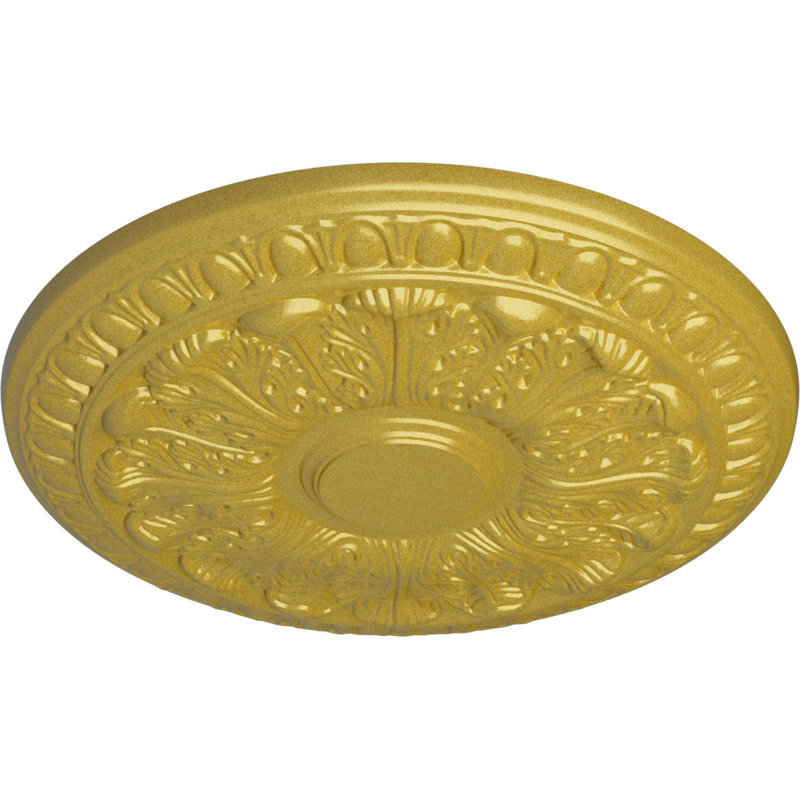Médaillon de plafond Endurathane Adonis, DE 16 1/8 po x P 3 5/8 po x P 1 po (convient aux auvents jusqu'à 10 1/4 po), fini désert Gobi peint à la main