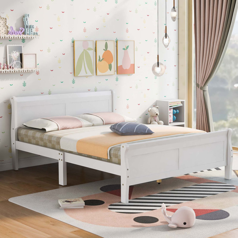 Base de lit plateforme Wood, Full / Double, White