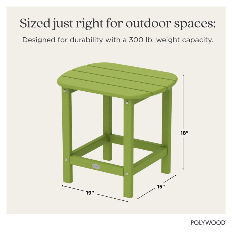 POLYWOOD South Beach 18" Side Table, Lime