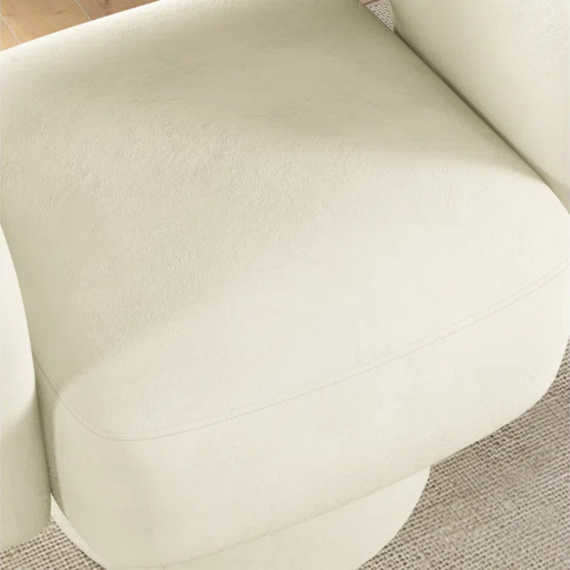 Fauteuil d'appoint pivotant moderne en microfibre 27,8 po Markeita, Beige, 4