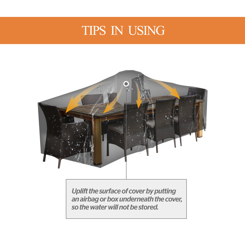 Premium Waterproof Outdoor Patio Rectangular Table Cover: Latest Rip-Stop Fabric, 3-Year Warranty, 36" H x 136" W x 88" D