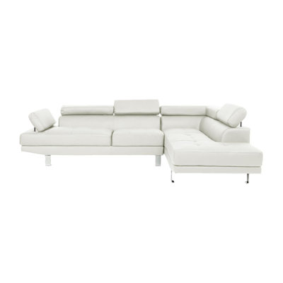 Canapé modulaire en similicuir blanc