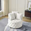 Chaise pivotante rembourrée et capitonnée en velours-951953032