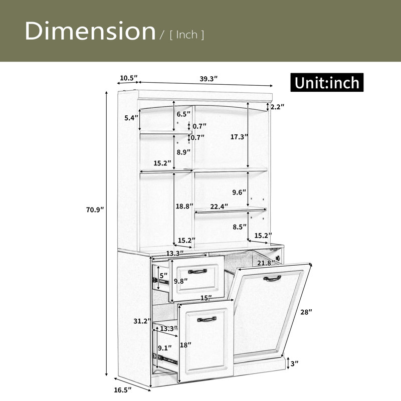Armoire de rangement de salle de bain avec panier inclinable