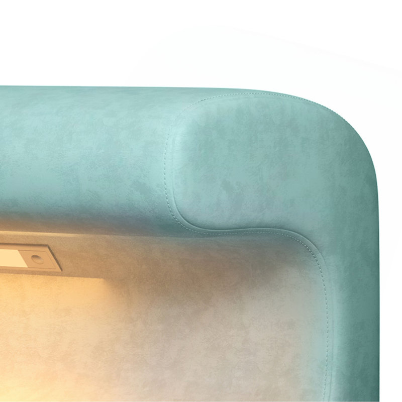 Banc d'entrée avec repose-pieds en cuir avec lumière DEL pour salon, chambre à coucher et bout de lit (SEULEMENT OTTOMAN)