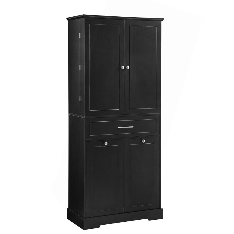 Freestanding Bathroom Storage Cabinet With Doors & Drawers, Tilt-Out Laundry Hamper, Adjustable Shelf, Multiple Storage Spaces
