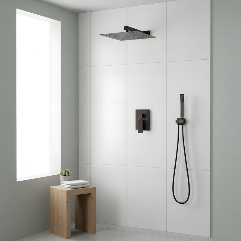 Ensemble de douche mural 10 po, Bronze huilé, bronze