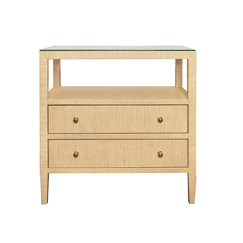 Douglas Glass End Table, Natural