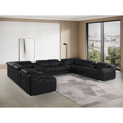 Stanwin 12 - Piece Top Grain Italian Leather Power Reclining Corner Sectional