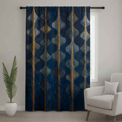 Rideaux à rayures bleues, voilages et voilages à rayures - 1 panneau