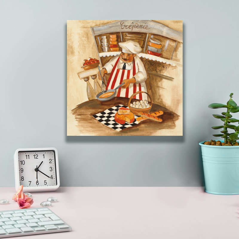 «Creperie» par Silvia Vassileva, art mural sur toile, H 26 po x l 26 po x P 1,5 po