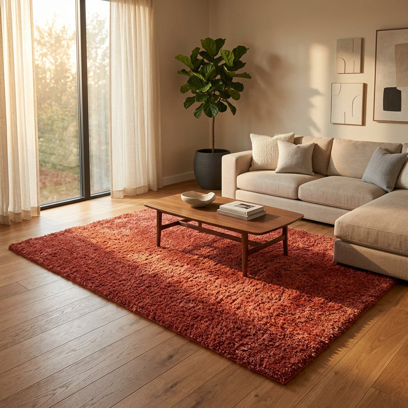 Adavia Shaggy Rug, Terra, Rectangle 80 x 150 cm