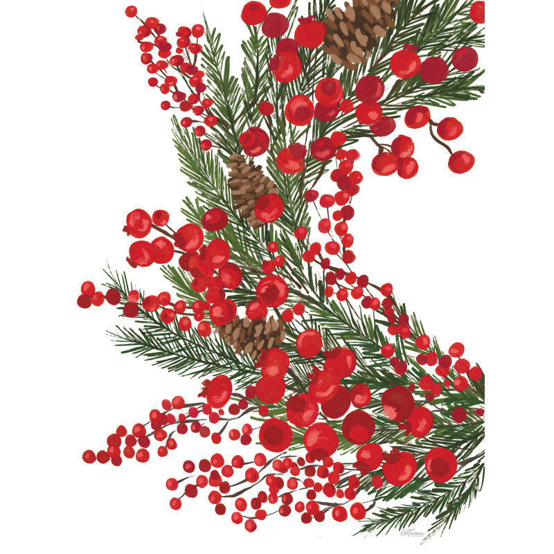 Couronne de Noël sur toile, H 12 po x l 8 po x P 1,25 po