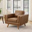 Fauteuil en cuir avec pieds en bois massif-1756454844