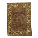 Wool Oriental Area Rug in Gold