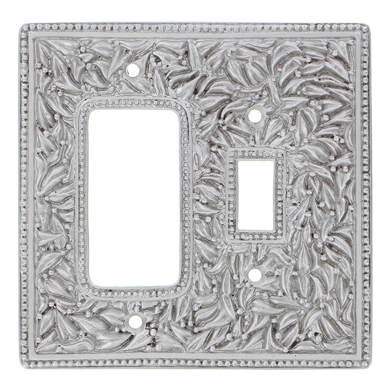 San Michele 2-Gang Toggle Light Switch / Rocker Combination Wall Plate, Satin Nickel