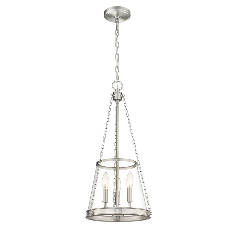 Luminaire suspendu 3 lumières Ato, Nickel brossé