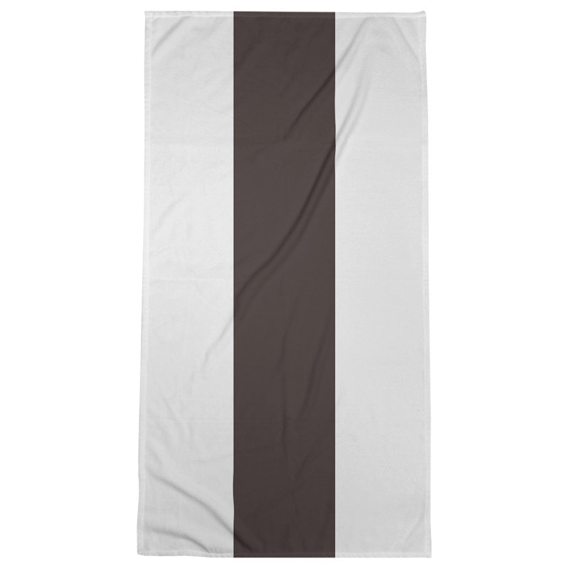Bath Towel, White/Dark Brown