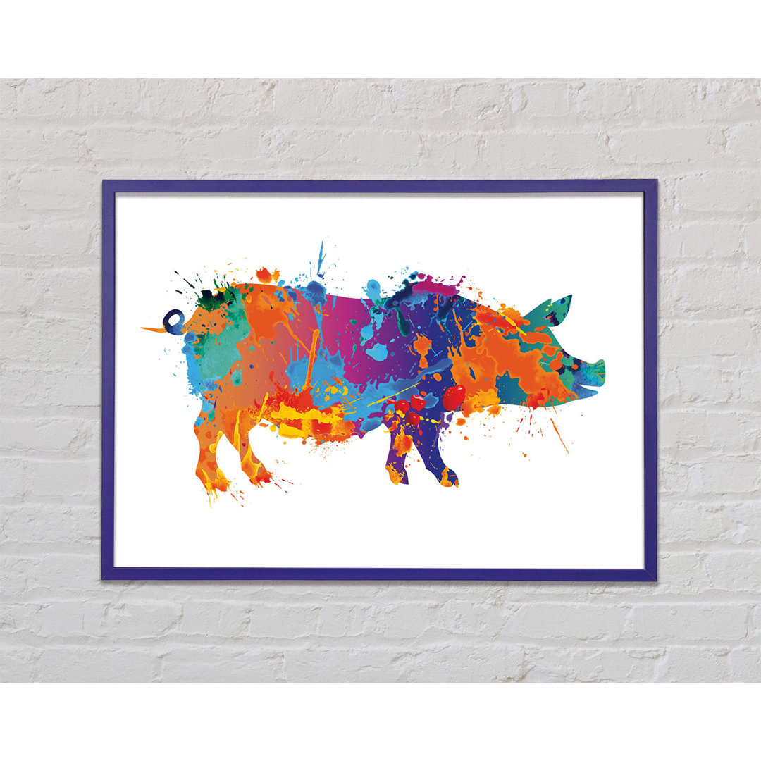 Colour Splash Pig Gerahmter Druck