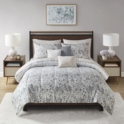 Vail 10 Piece Watercolor Ombre Comforter Set with Bed Sheets